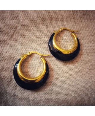 BLACK AND GOLD EARRINGS