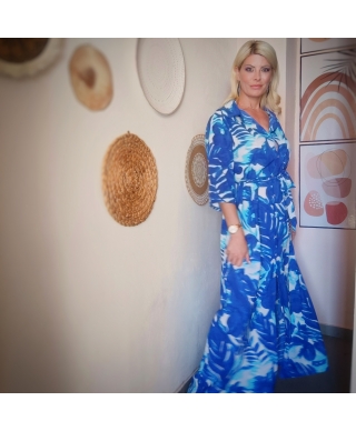 PLUS SIZE SELINA DRESS IN BLUE