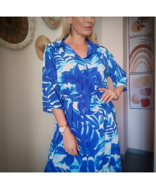 PLUS SIZE SELINA DRESS IN BLUE