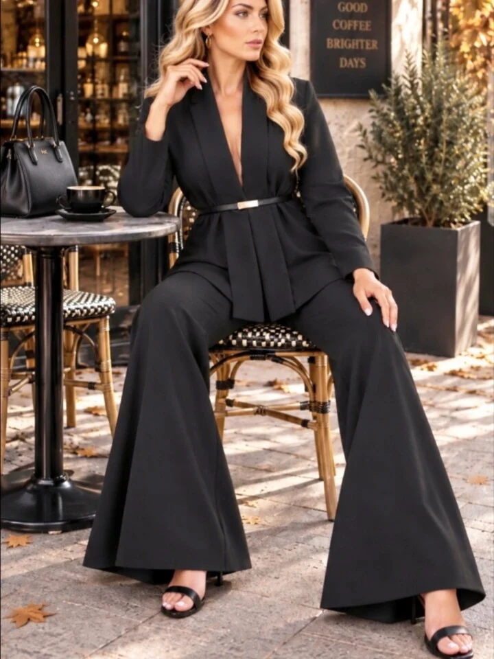 Plus Size Σακακι Κοστουμιού Elegant Flow