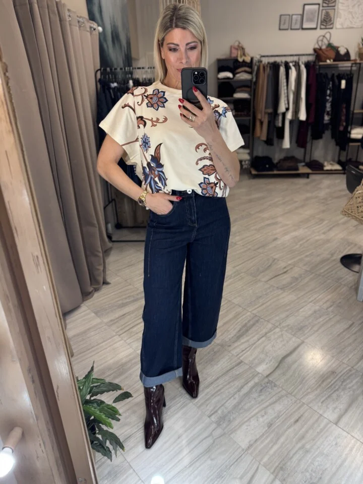Medicine High Waist Wide Leg Jeans – Dark Blue