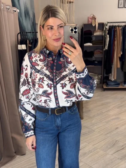 Boho Πουκάμισο με Paisley Print