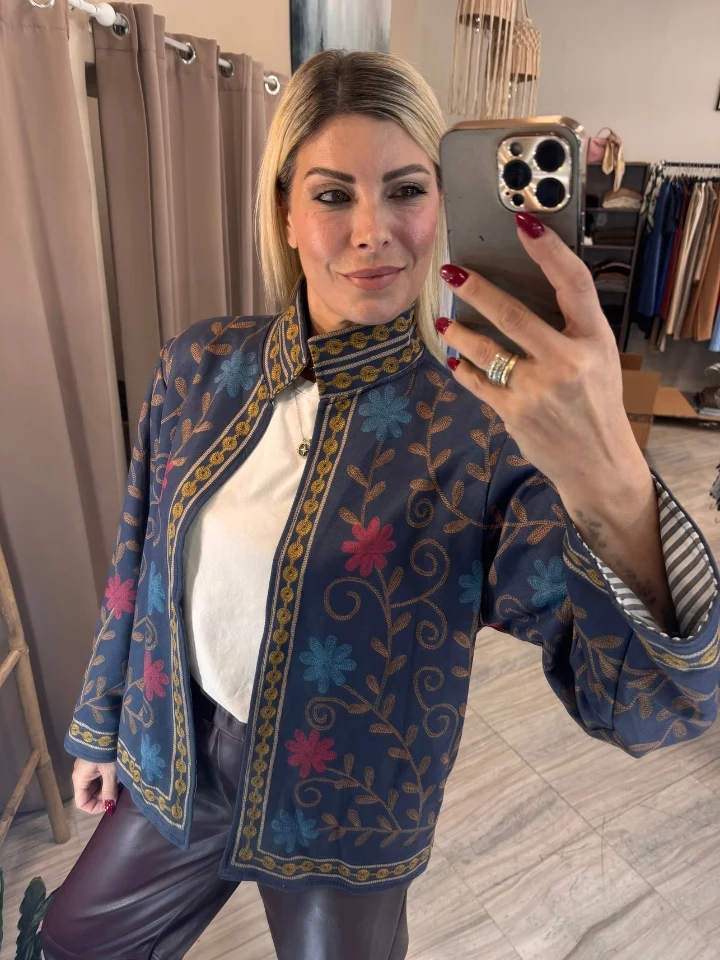 Κιμονό Τζάκετ με Floral Σχέδιο