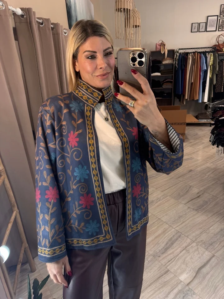 Κιμονό Τζάκετ με Floral Σχέδιο
